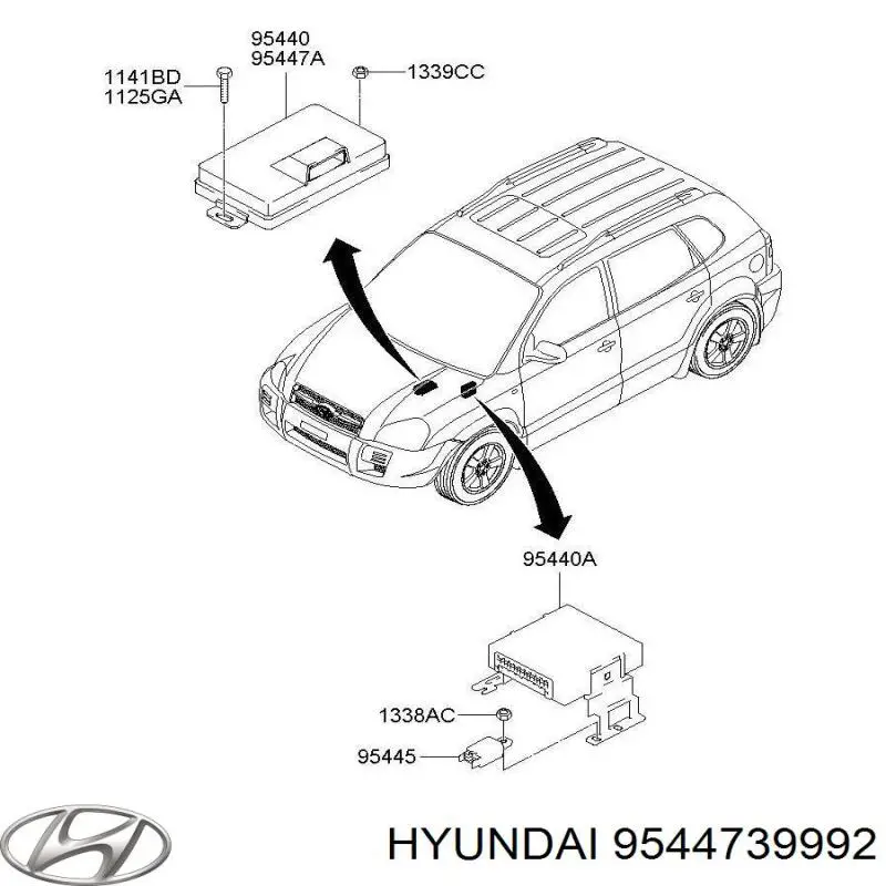 9544739992 Hyundai/Kia Módulo de direção (Centralina eletrônica) de tracção integral