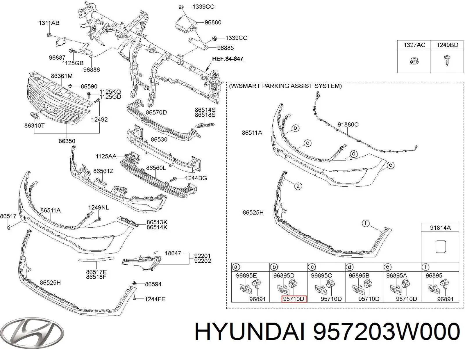 Sensor traseiro lateral de sinalização de estacionamento (sensor de estacionamento) Hyundai/Kia 957203W000 preço, a partir de 36,45 USD