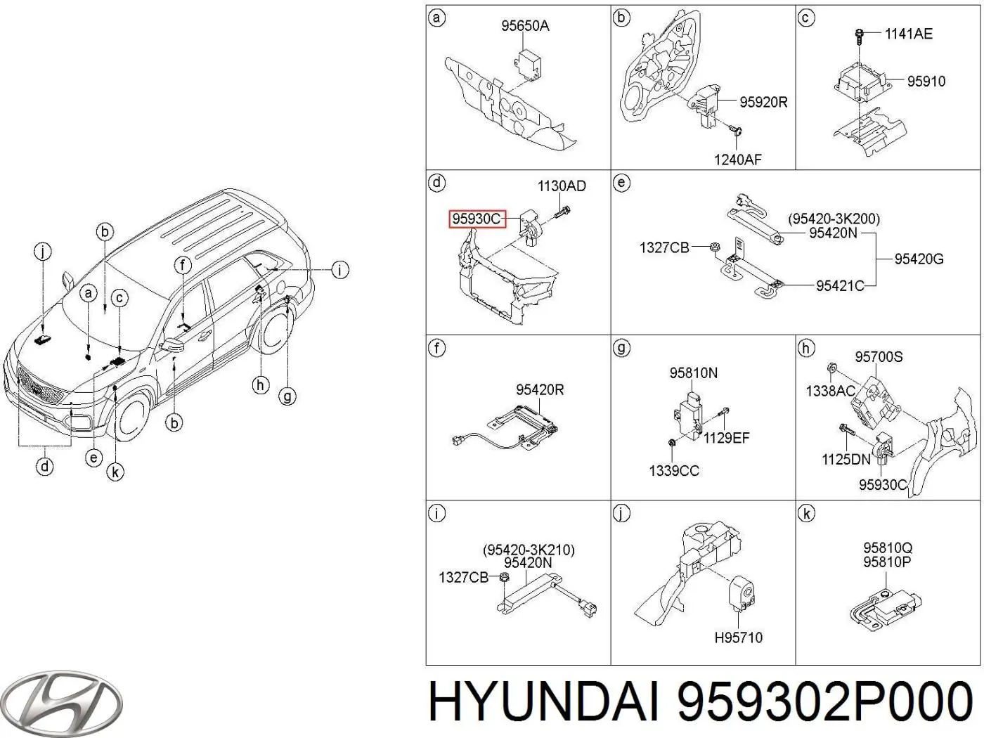 Sensor AIRBAG dianteiro Hyundai/Kia 959302P000 preço, a partir de 45,97 USD