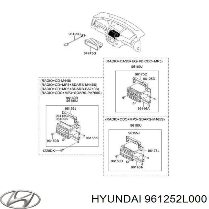  Hyundai/Kia 961252L000 preço, a partir de 73,81 USD