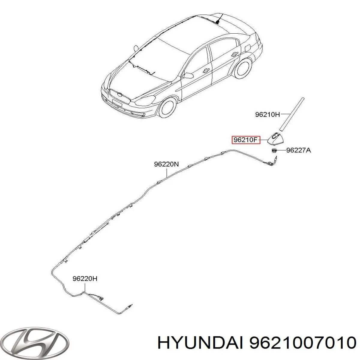 Antena para KIA Picanto I BA