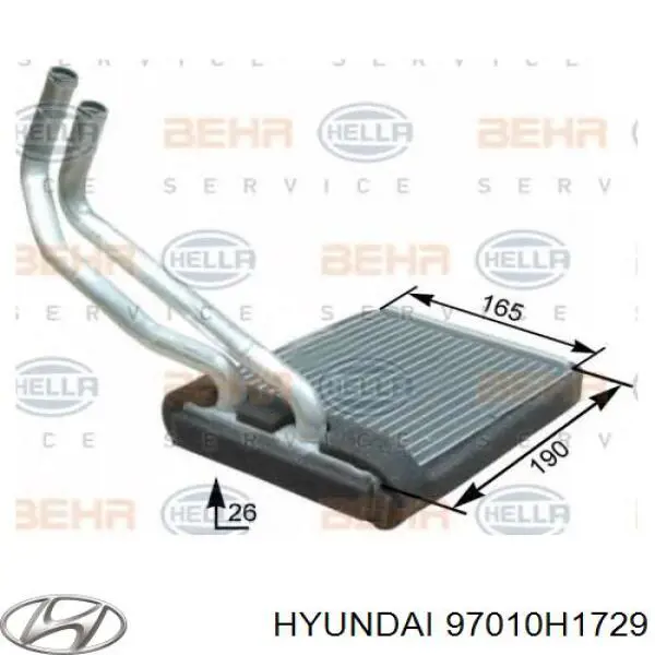 Radiador de forno (de aquecedor) Hyundai/Kia 97010H1729 preço, a partir de 80,02 USD