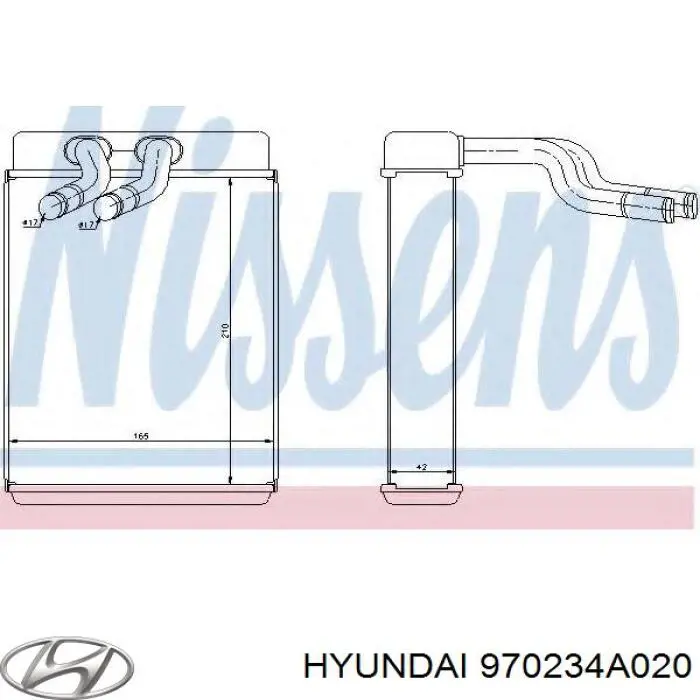 Radiador de forno (de aquecedor) Hyundai/Kia 970234A020 preço, a partir de 174,26 USD