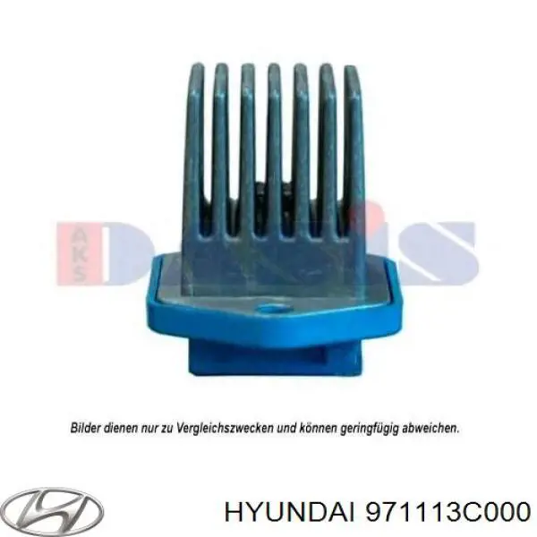 Resistor (resistência) de ventilador de forno (de aquecedor de salão) Hyundai/Kia 971113C000 preço, a partir de 95,99 USD