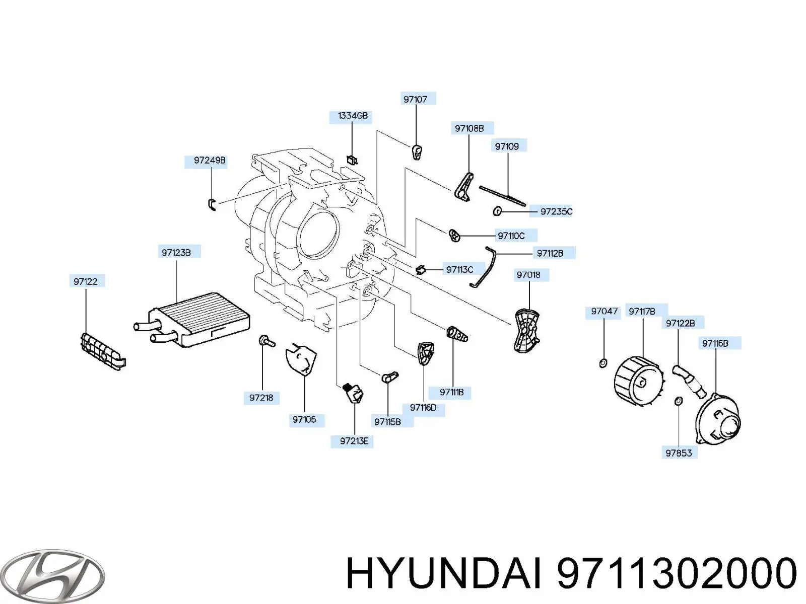 Motor de ventilador de forno (de aquecedor de salão) Hyundai/Kia 9711302000 preço, a partir de  