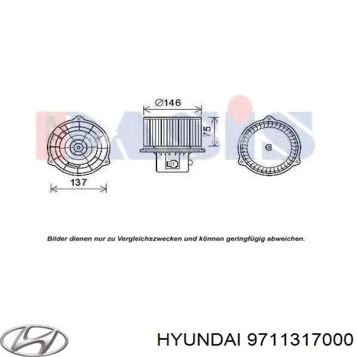 Motor de ventilador de forno (de aquecedor de salão) Hyundai/Kia 9711317000 preço, a partir de 73,21 USD