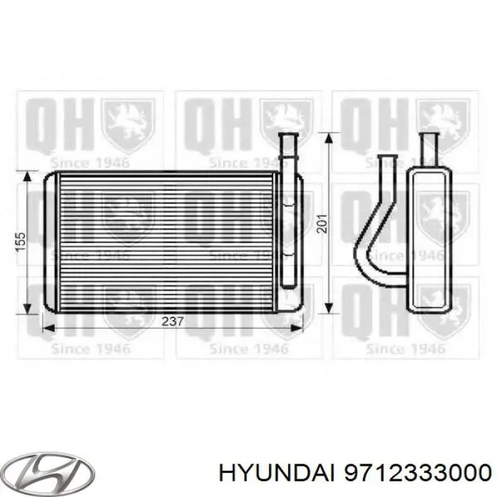 Compre 9712333000 Hyundai/Kia Radiador de forno (de aquecedor)