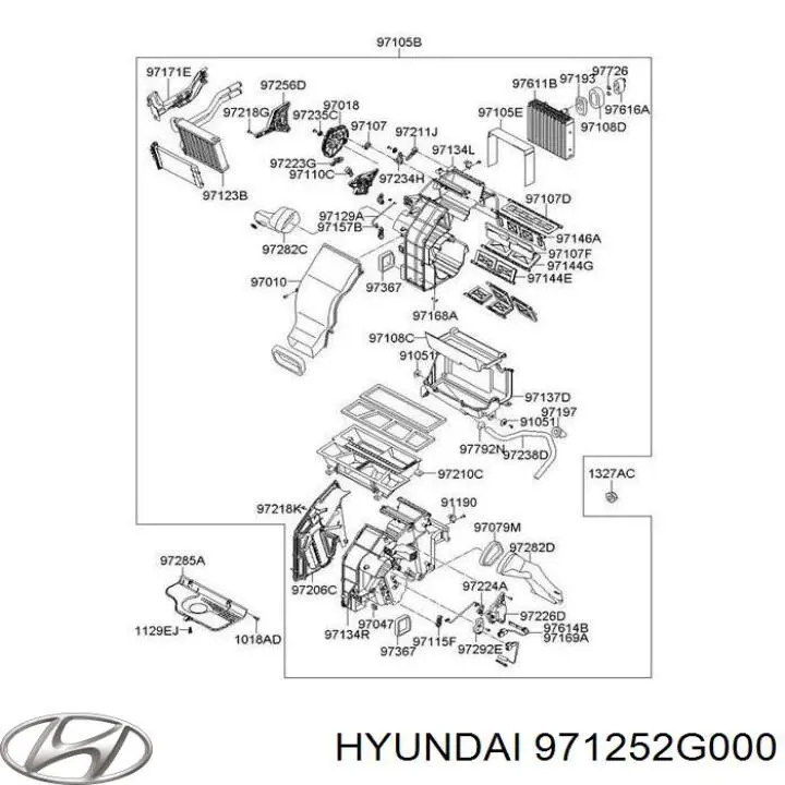 Compre 971252G000 Hyundai/Kia Acionamento de comporta de forno