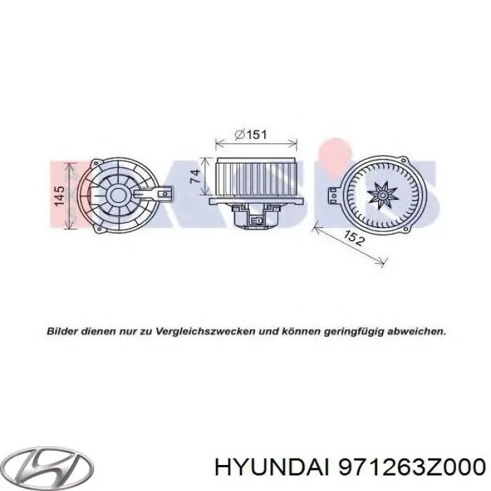 971263Z000 Hyundai/Kia Motor de ventilador de forno (de aquecedor de salão)