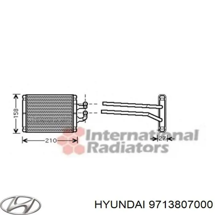 Radiador de forno (de aquecedor) Hyundai/Kia 9713807000 preço, a partir de 50,65 USD