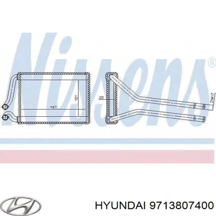 Radiador de forno (de aquecedor) Hyundai/Kia 9713807400 preço, a partir de 66,97 USD