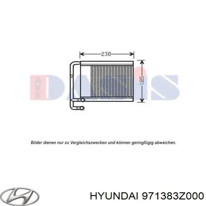 Radiador de forno (de aquecedor) Hyundai/Kia 971383Z000 preço, a partir de 123,04 USD