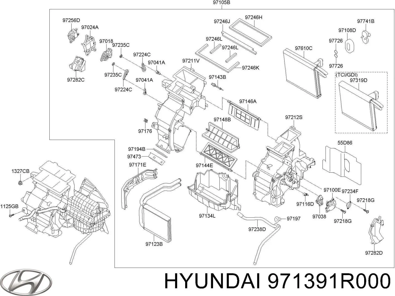 Compre 971391R000 Hyundai/Kia Vaporizador de aparelho de ar condicionado