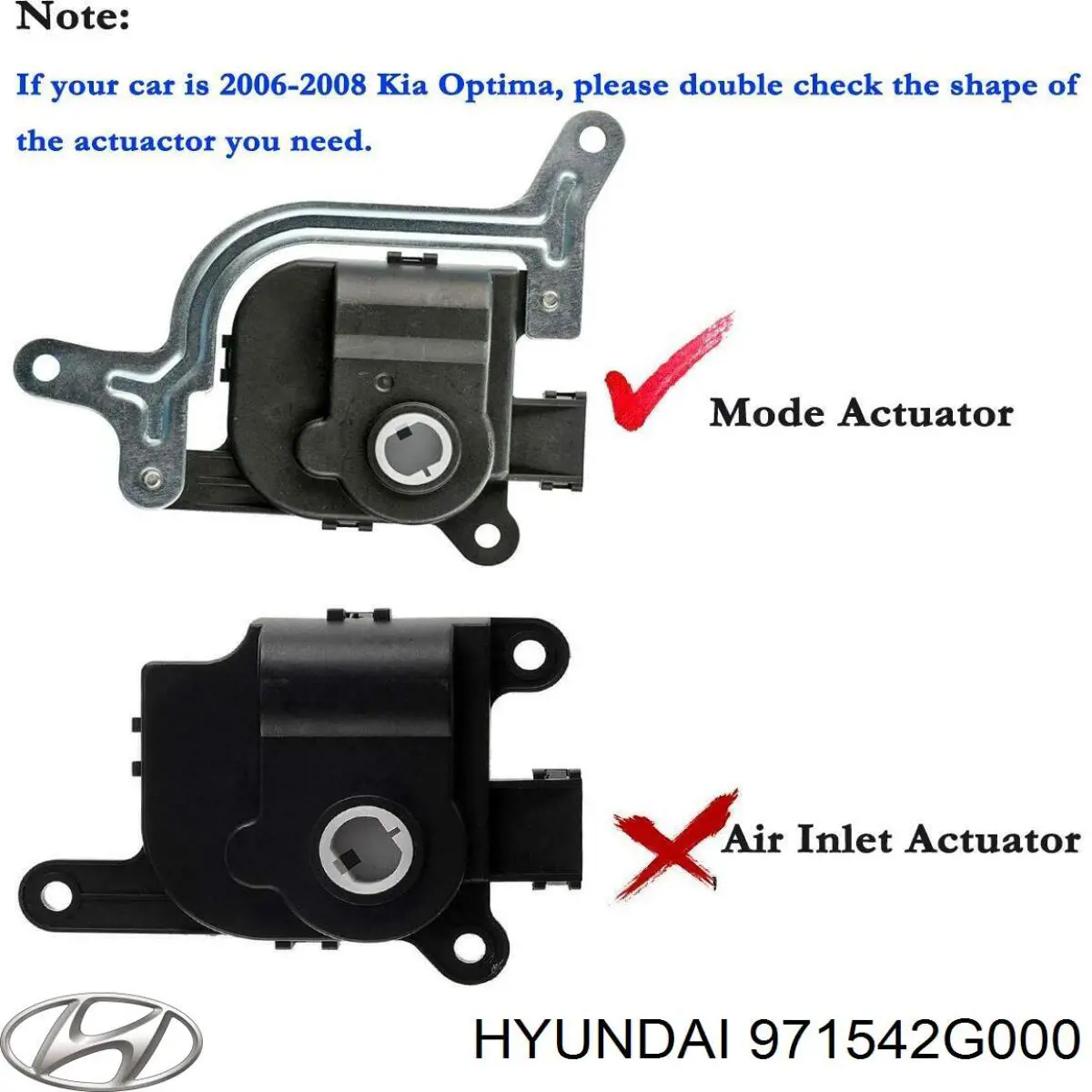 Acionamento de comporta de forno Hyundai/Kia 971542G000 preço, a partir de 37,46 USD