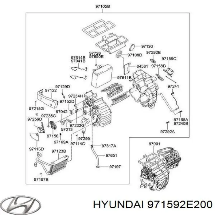 Compre 971592E200 Hyundai/Kia Acionamento de comporta de forno