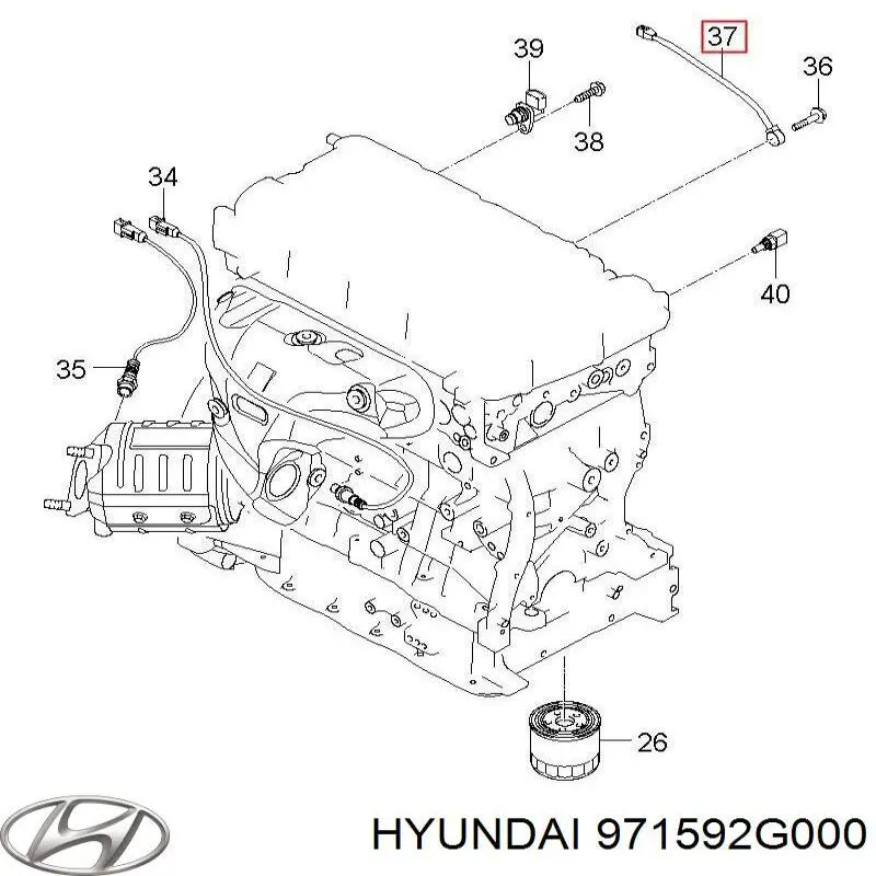 971592G000 Hyundai/Kia Acionamento de comporta de forno