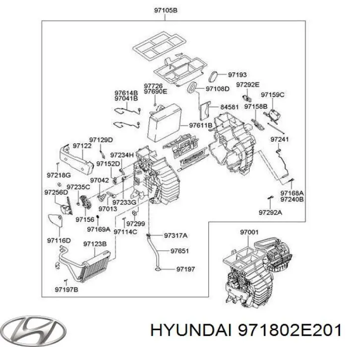 971802E201 Hyundai/Kia Sensor de temperatura de ar no salão