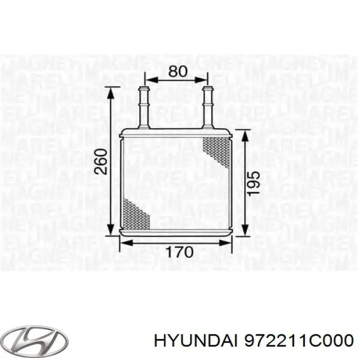 Compre 972211C000 Hyundai/Kia Radiador de forno (de aquecedor)