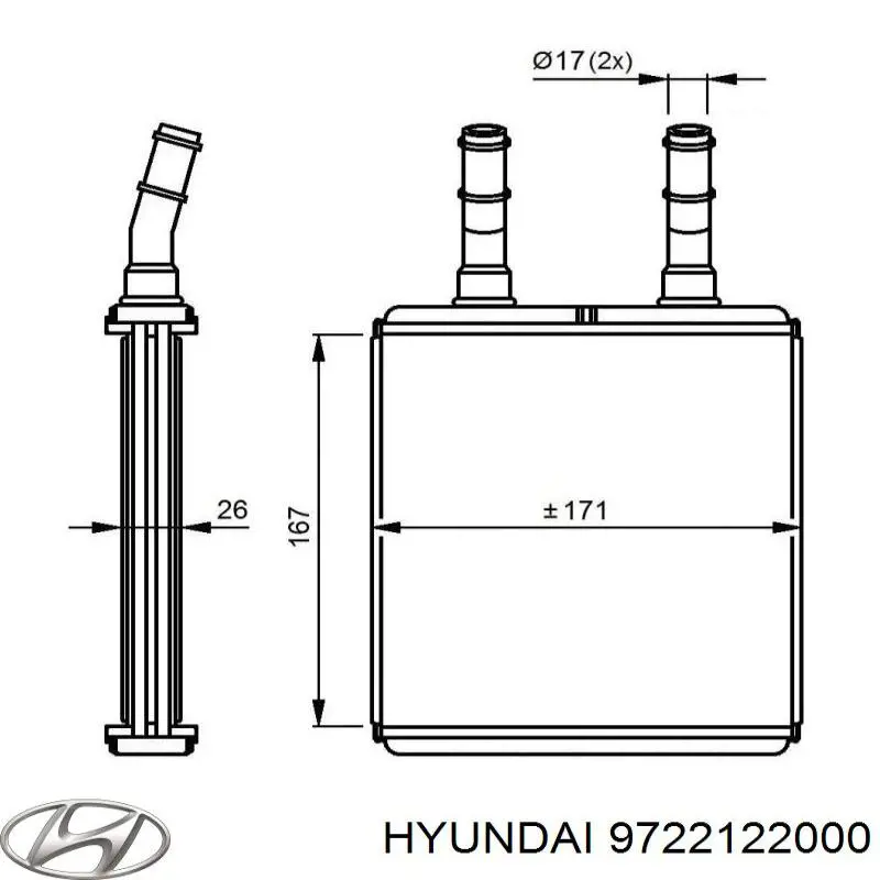 Compre 9722122000 Hyundai/Kia Radiador de forno (de aquecedor)