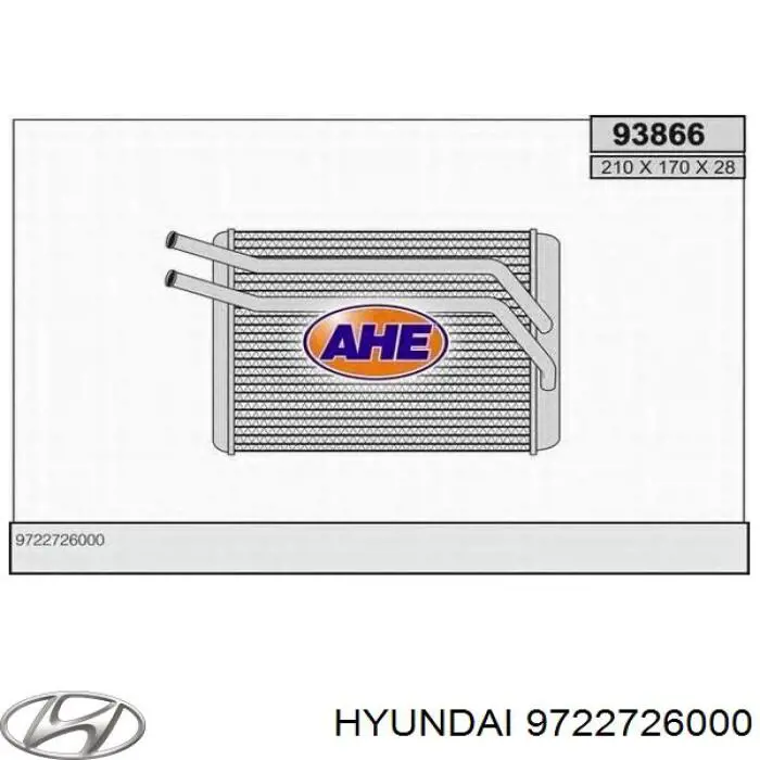 Compre 9722726000 Hyundai/Kia Radiador de forno (de aquecedor)