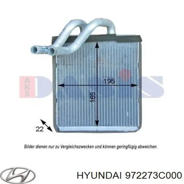 972273C000 Hyundai/Kia Radiador de forno (de aquecedor)