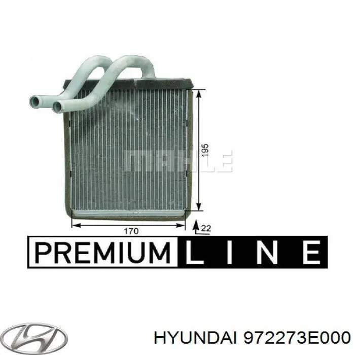 Radiador de forno (de aquecedor) Hyundai/Kia 972273E000 preço, a partir de 57,64 USD