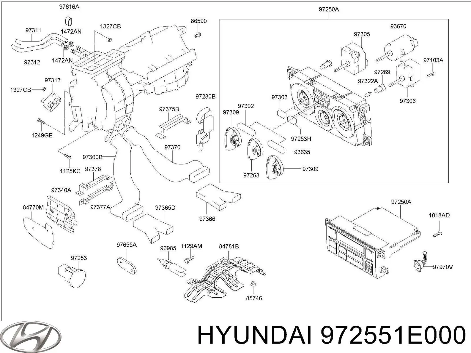 Unidade de controlo dos modos de aquecimento/condicionamento Hyundai Accent III MC