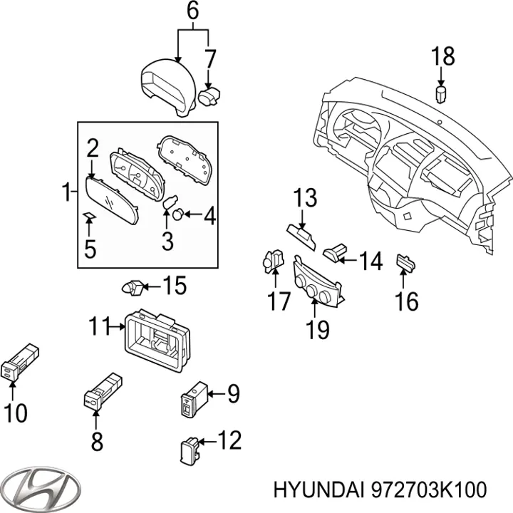 Sensor de temperatura de ar no salão Hyundai/Kia 972703K100 preço, a partir de 42,56 USD