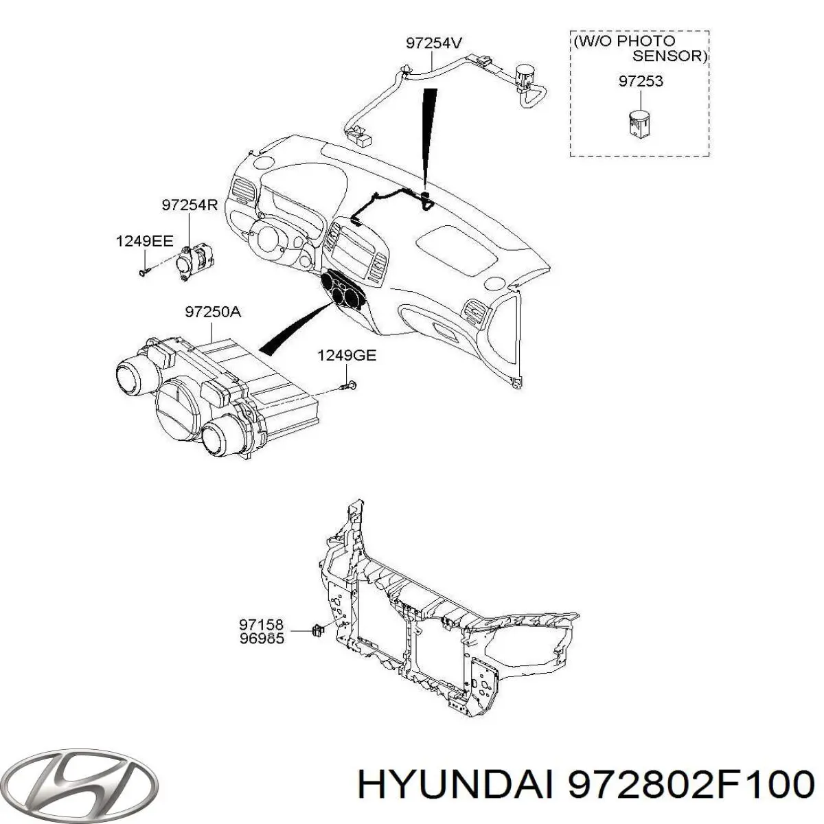 972802F100 Hyundai/Kia Sensor de temperatura do meio ambiente