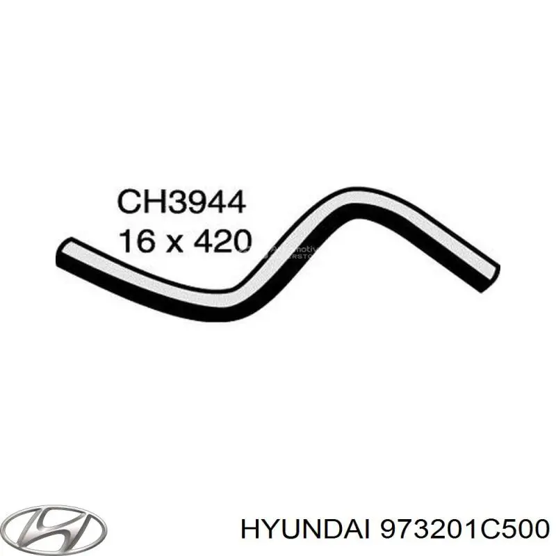 973201C500 Hyundai/Kia Mangueira do radiador de aquecedor (de forno), linha de combustível de retorno