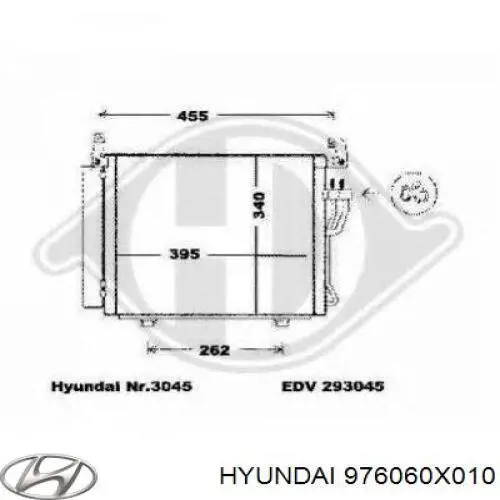 976060X010 Hyundai/Kia Radiador de aparelho de ar condicionado