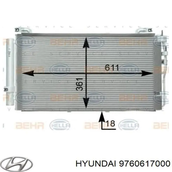 Compre 9760617000 Hyundai/Kia Radiador de aparelho de ar condicionado