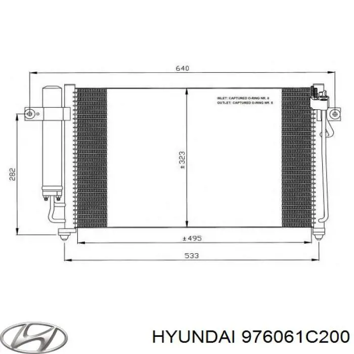 976061C200 Hyundai/Kia Radiador de aparelho de ar condicionado