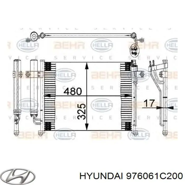 Radiador de aparelho de ar condicionado Hyundai/Kia 976061C200 preço, a partir de 80,02 USD