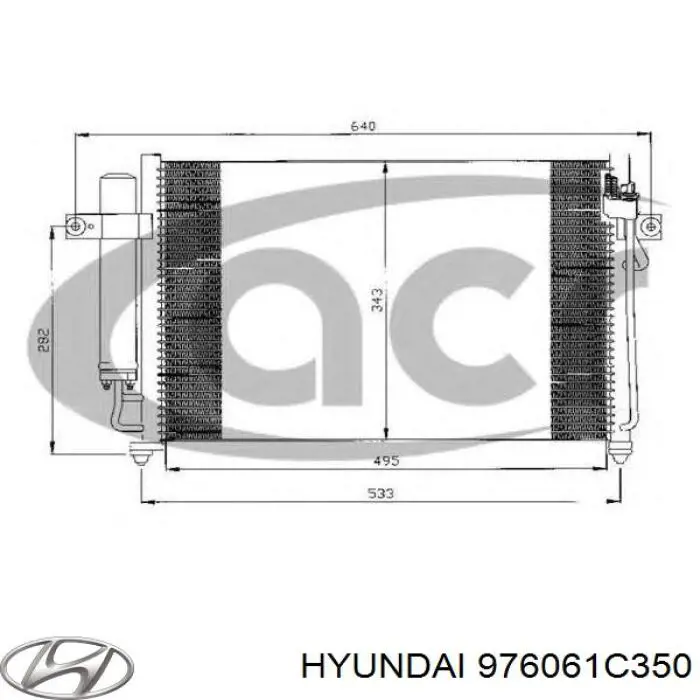 Radiador de aparelho de ar condicionado 976061C350 Hyundai/Kia