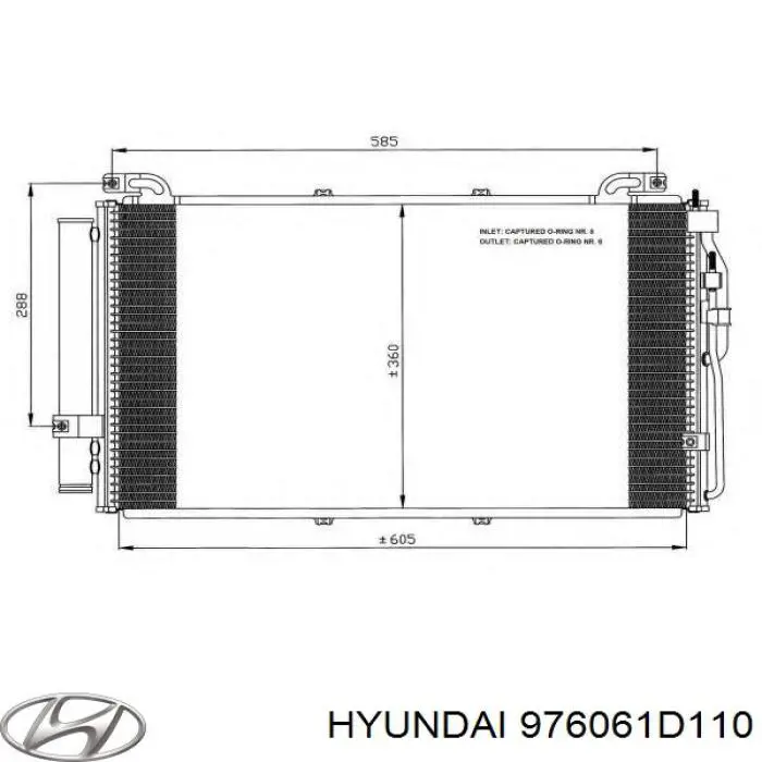 976061D110 Hyundai/Kia Radiador de aparelho de ar condicionado