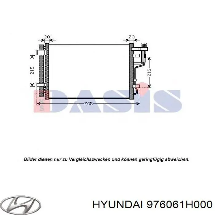 976061H000 Hyundai/Kia Radiador de aparelho de ar condicionado
