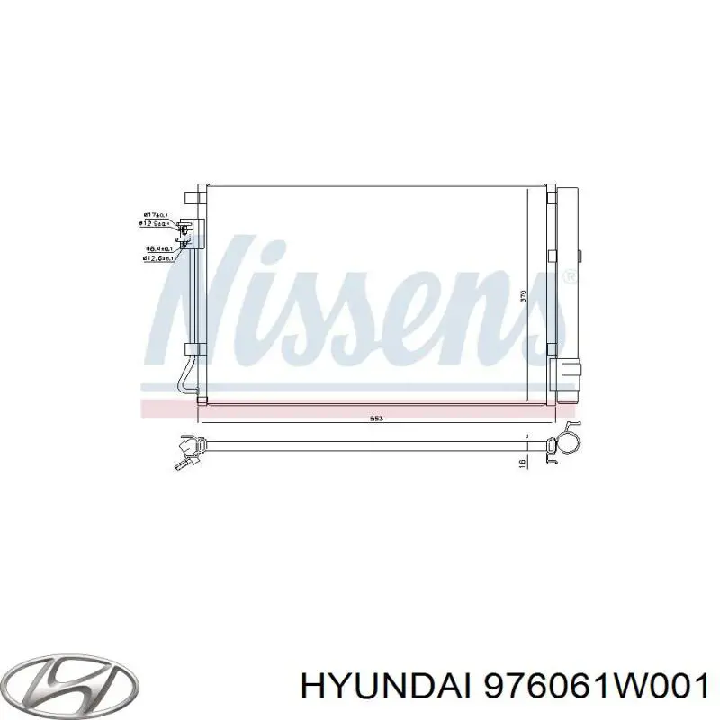 976061W001 Hyundai/Kia Radiador de aparelho de ar condicionado