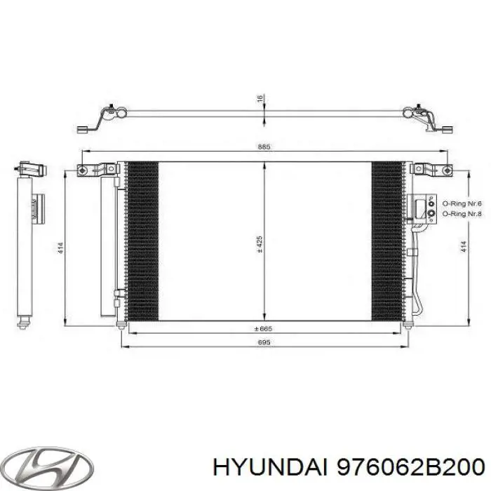 976062B200 Hyundai/Kia Radiador de aparelho de ar condicionado