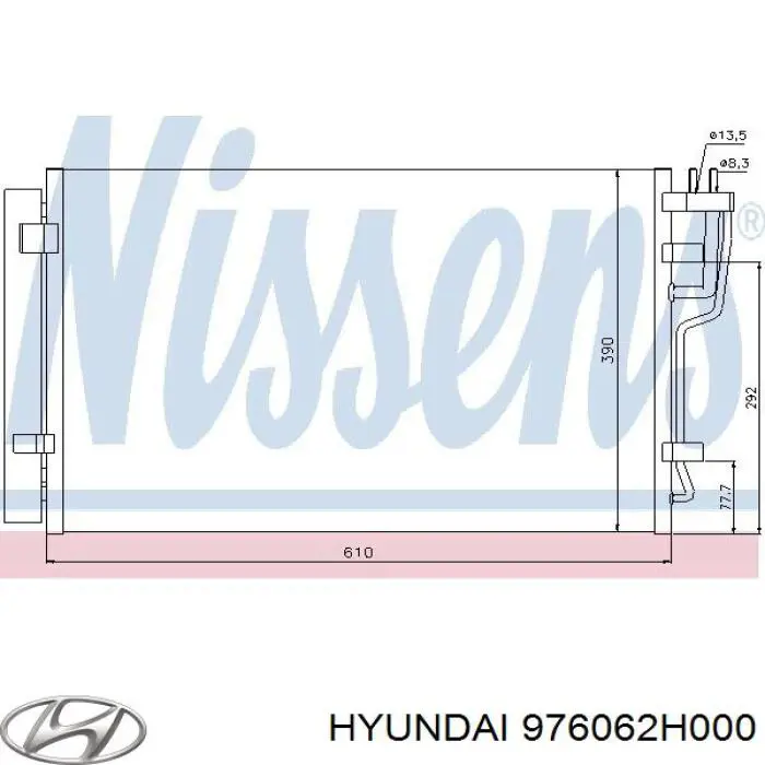 Compre 976062H000 Hyundai/Kia Radiador de aparelho de ar condicionado