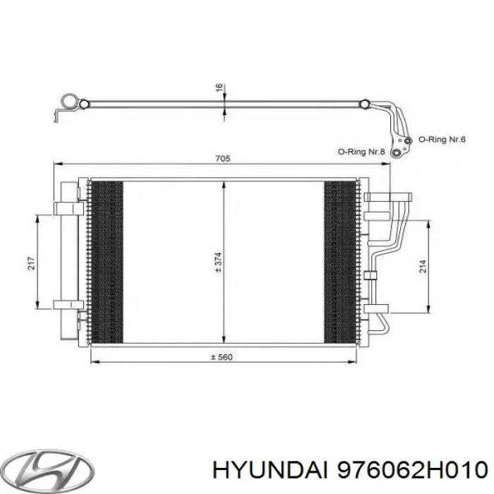 976062H010 Hyundai/Kia Radiador de aparelho de ar condicionado