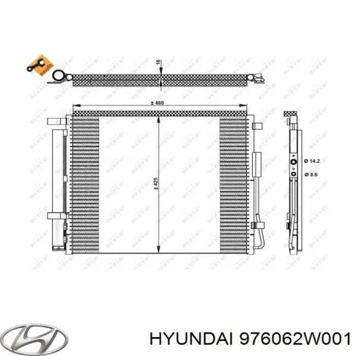 Radiador de aparelho de ar condicionado Hyundai/Kia 976062W001 preço, a partir de 115,56 USD