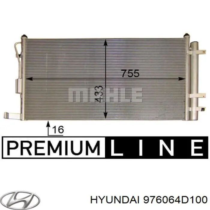 Radiador de aparelho de ar condicionado Hyundai/Kia 976064D100 preço, a partir de 98,75 USD