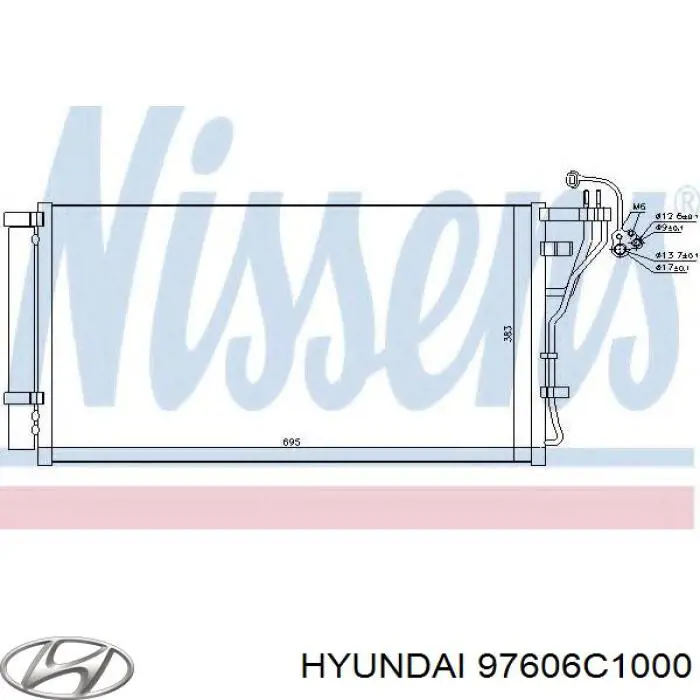 97606C1000 Hyundai/Kia Radiador de aparelho de ar condicionado
