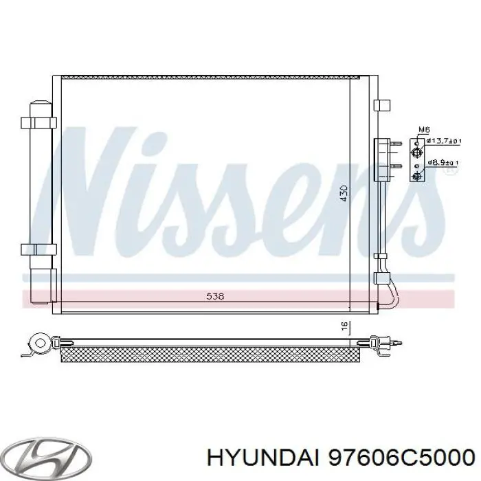 97606C5000 Hyundai/Kia Radiador de aparelho de ar condicionado