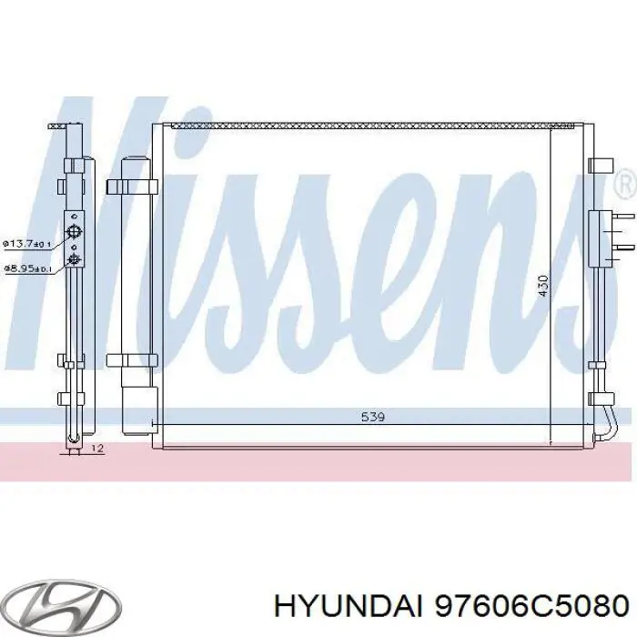 Compre 97606C5080 Hyundai/Kia Radiador de aparelho de ar condicionado