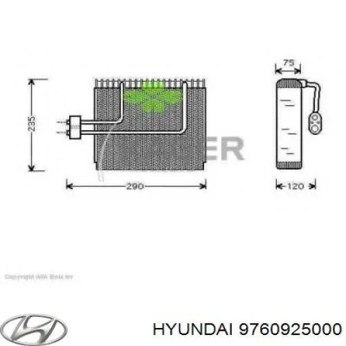 Vaporizador de aparelho de ar condicionado para Hyundai Accent I 