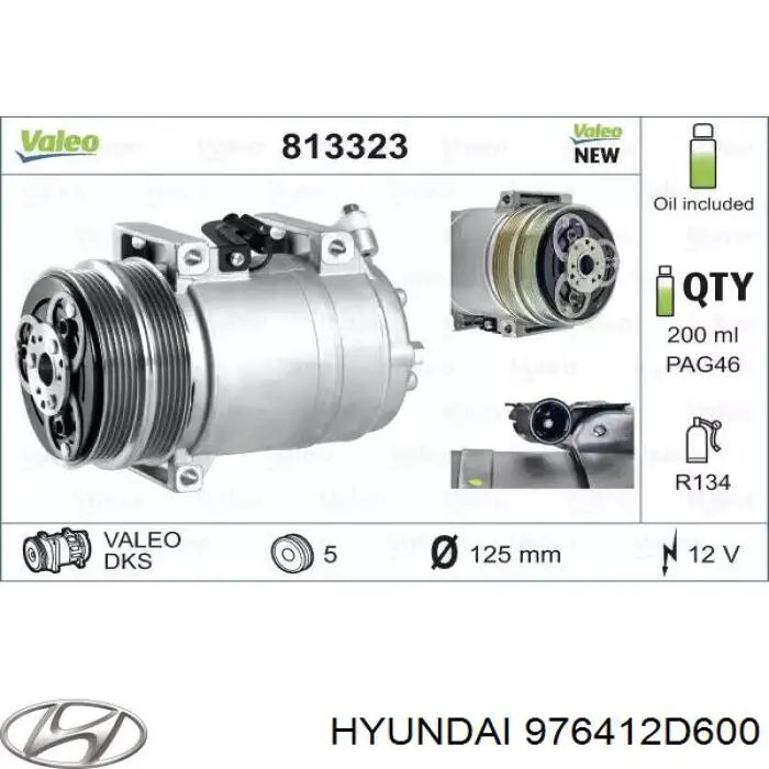 976412D600 Hyundai/Kia Acoplamento (bobina magnética) do compressor de aparelho de ar condicionado