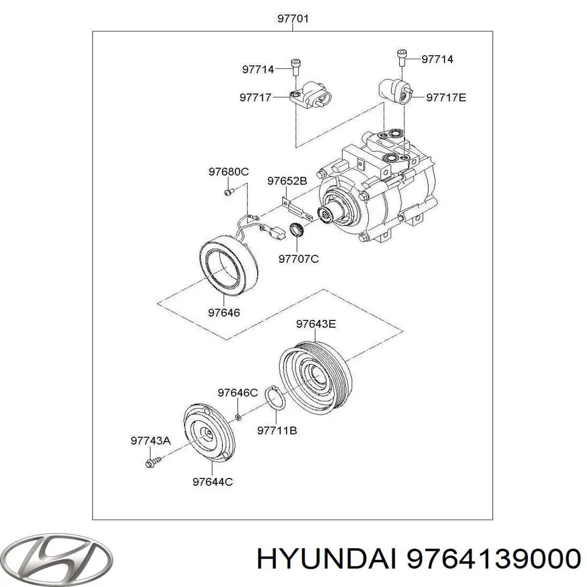 Acoplamento (bobina magnética) do compressor de aparelho de ar condicionado Hyundai/Kia 9764139000 preço, a partir de 150,52 USD