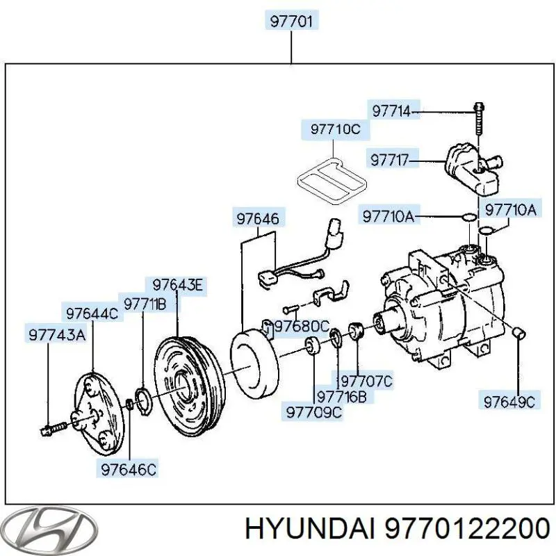 Compressor de aparelho de ar condicionado Hyundai/Kia 9770122200 preço, a partir de 129,40 USD